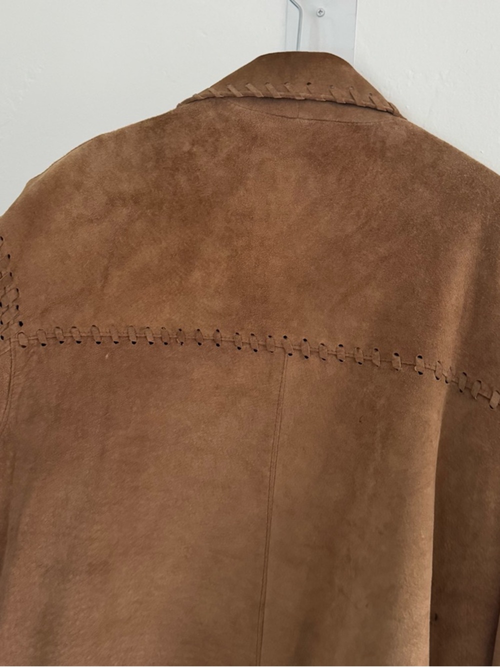 Vintage BB Dakota Tan Brown 100% Suede Leather Jacket Oversized Western Boho - Picture 8 of 13